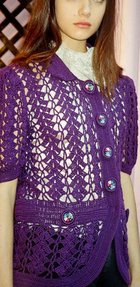 Anna Sui vintage 2008 crochet sweater